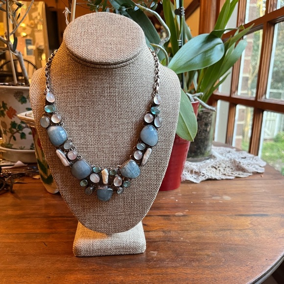 Sterling Silver multi-semi-precious stones fabulous art...